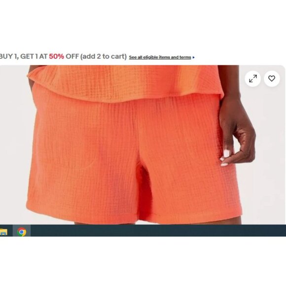 Belle Beach by Kim Gravel Gauze Shorts Coral Reef Size 5X A594914 - Picture 2 of 2